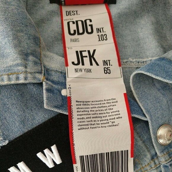 Mod Wave Movement Denim Jean Jacket Button Up XL - Picture 11 of 12